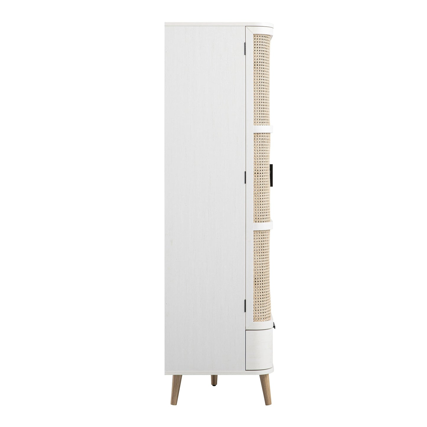 Izzy Curved Rattan Triple Wardrobe, White