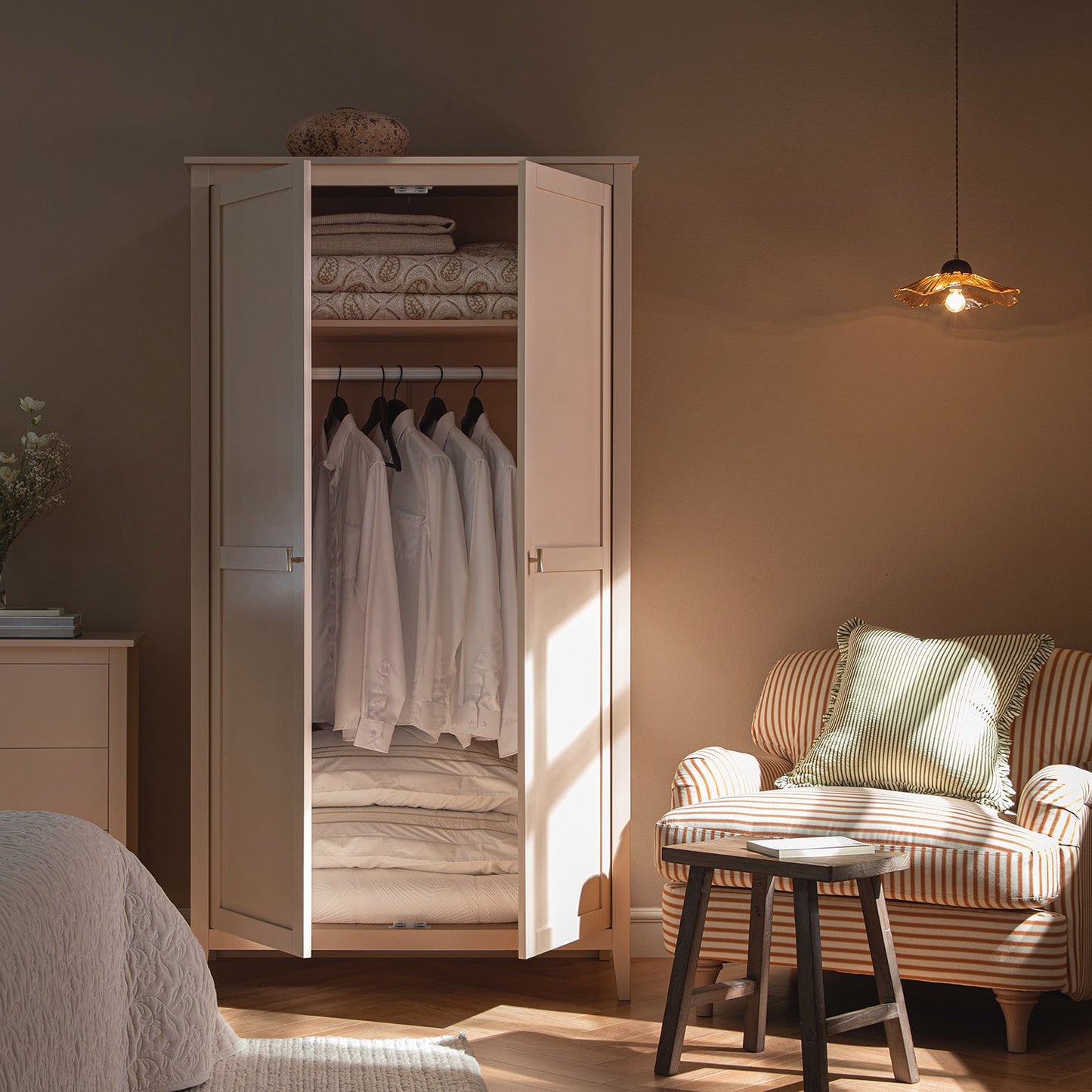 Oakham Double Wardrobe, Nude Pink