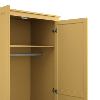 Oakham Double Wardrobe, Rattan Yellow