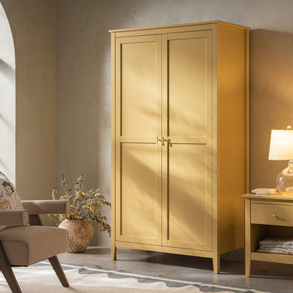Oakham Double Wardrobe, Rattan Yellow