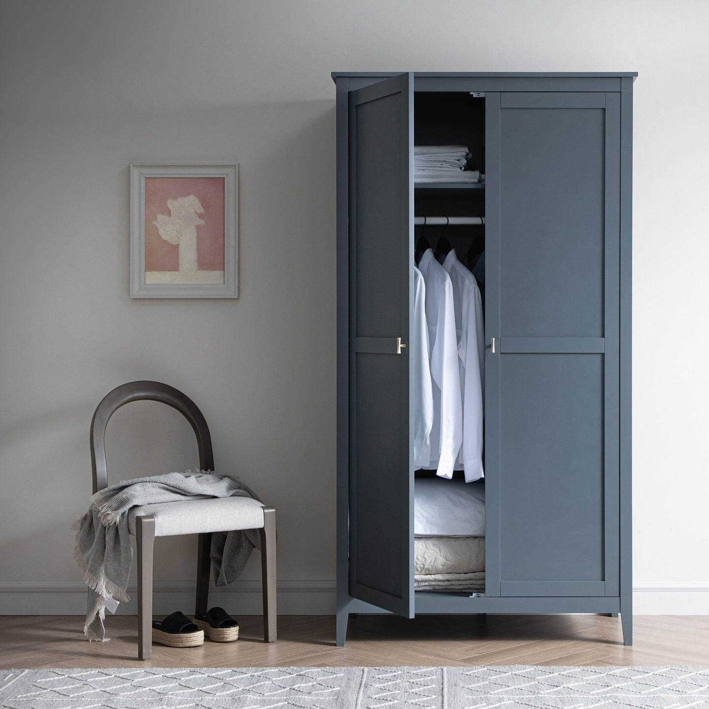 Oakham Double Wardrobe, Stormy Blue