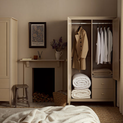 Oakham Mirrored Double Wardrobe, Deep Greige