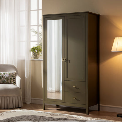 Oakham Mirrored Double Wardrobe, Olive Grove