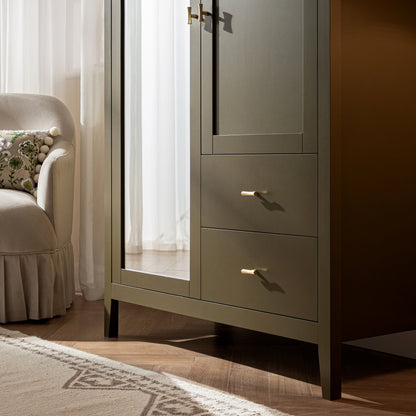 Oakham Mirrored Double Wardrobe, Olive Grove