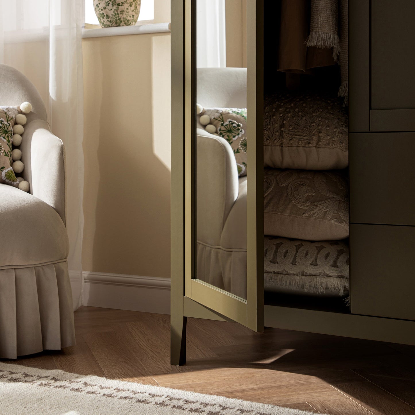 Oakham Mirrored Double Wardrobe, Olive Grove