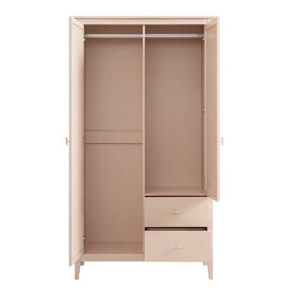 Oakham Mirrored Double Wardrobe, Nude Pink