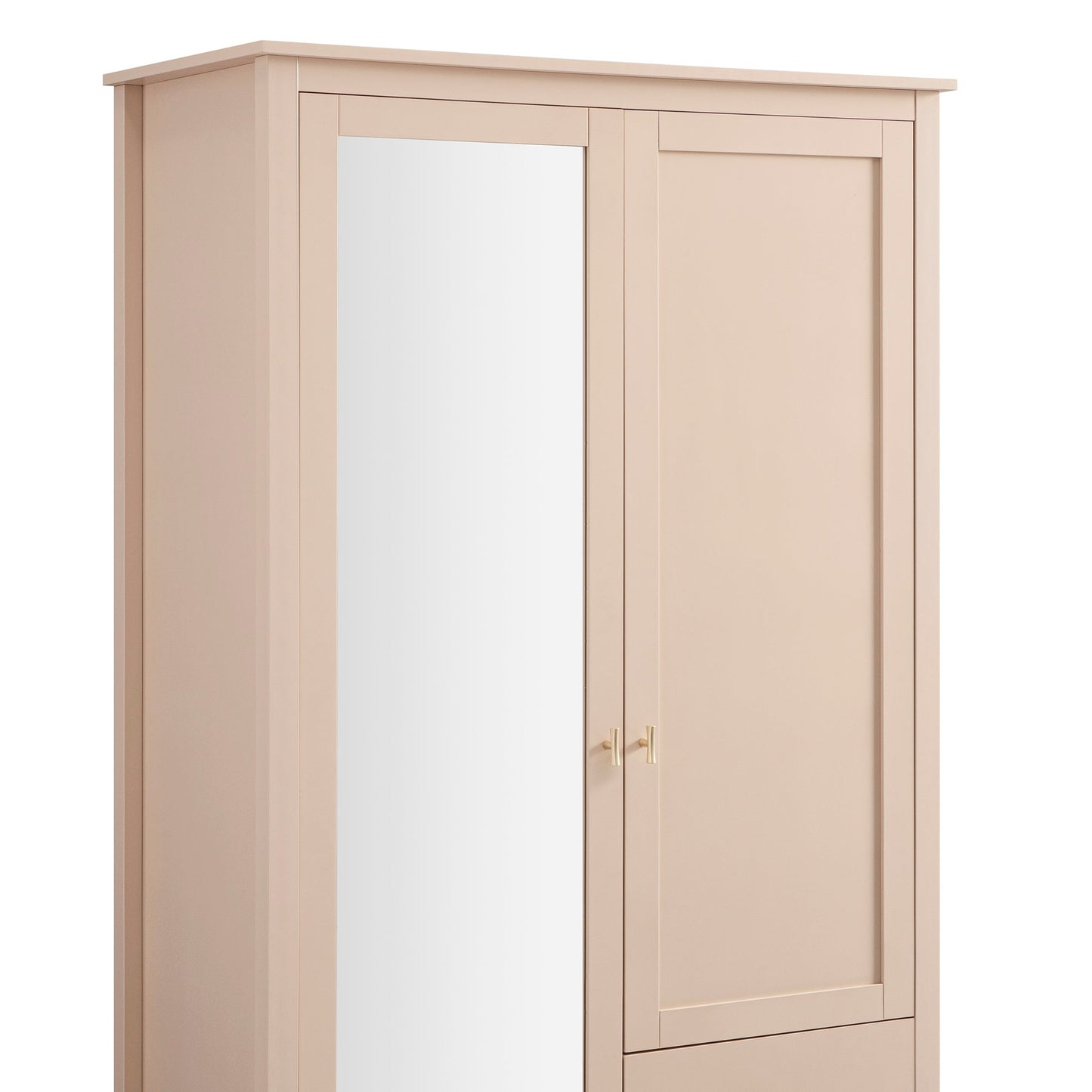 Oakham Mirrored Double Wardrobe, Nude Pink