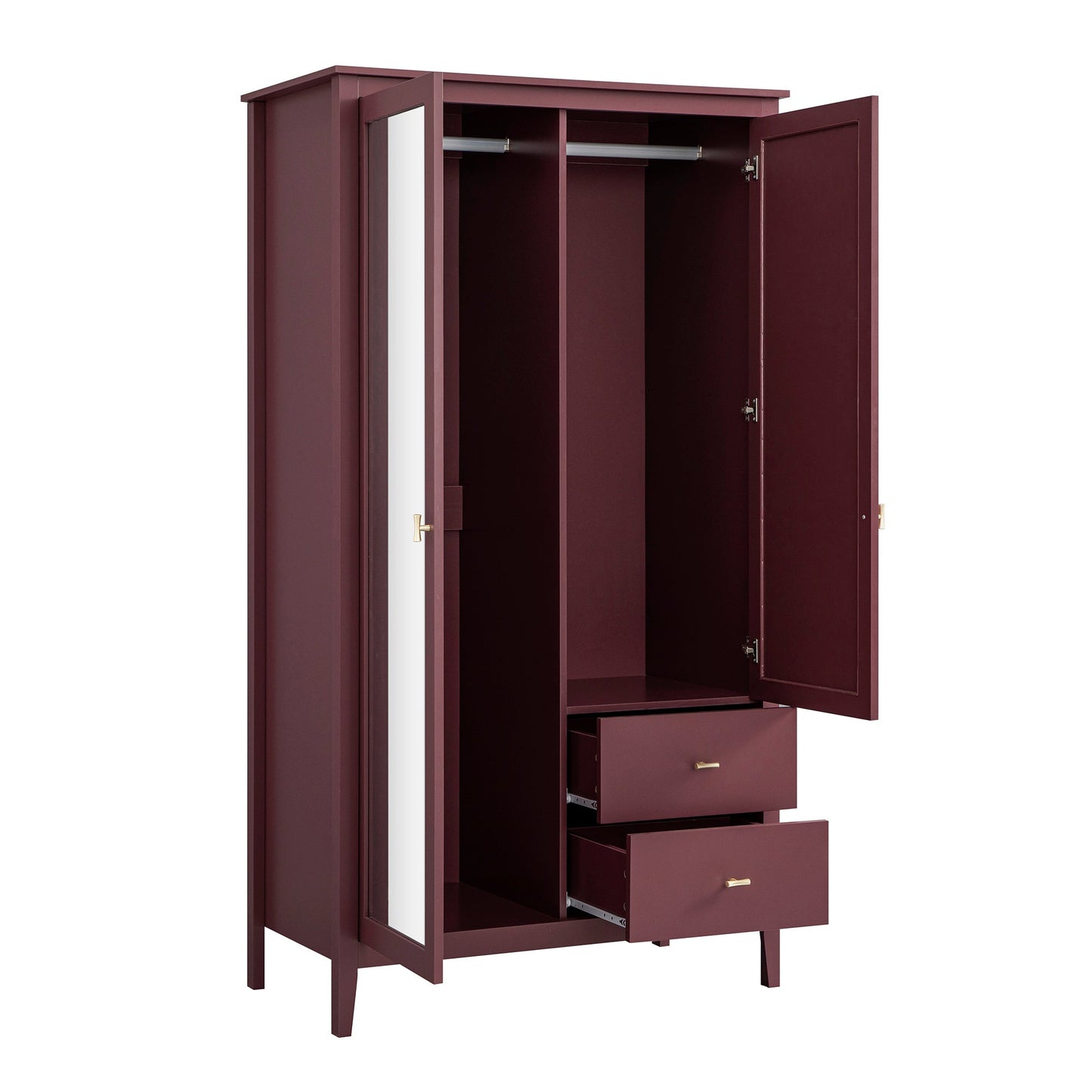 Oakham Mirrored Double Wardrobe, Wild Cherry