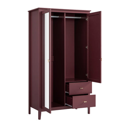 Oakham Mirrored Double Wardrobe, Wild Cherry