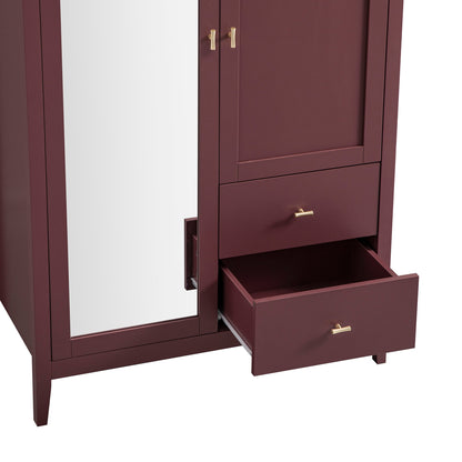 Oakham Mirrored Double Wardrobe, Wild Cherry