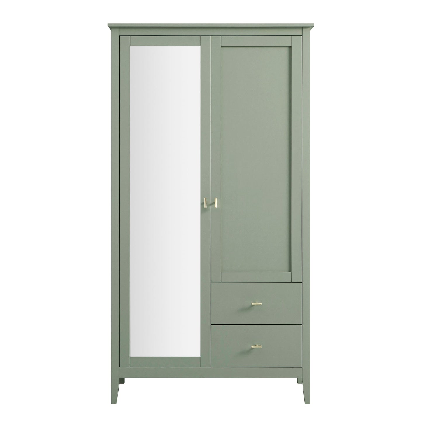 Oakham Mirrored Double Wardrobe, Desert Sage