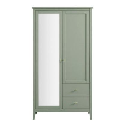Oakham Mirrored Double Wardrobe, Desert Sage
