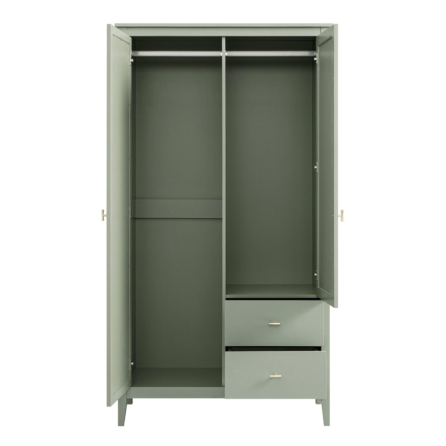 Oakham Mirrored Double Wardrobe, Desert Sage