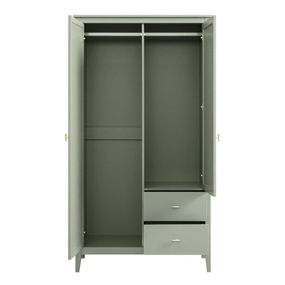 Oakham Mirrored Double Wardrobe, Desert Sage