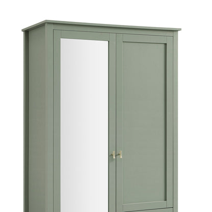 Oakham Mirrored Double Wardrobe, Desert Sage