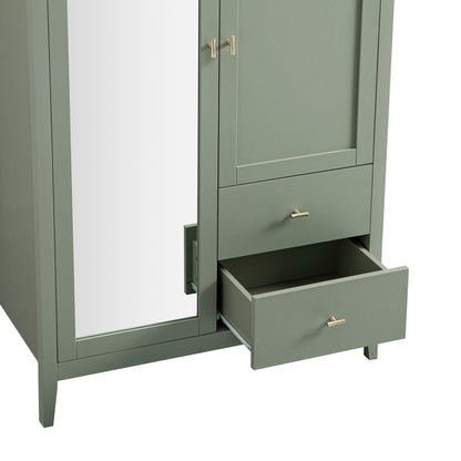 Oakham Mirrored Double Wardrobe, Desert Sage