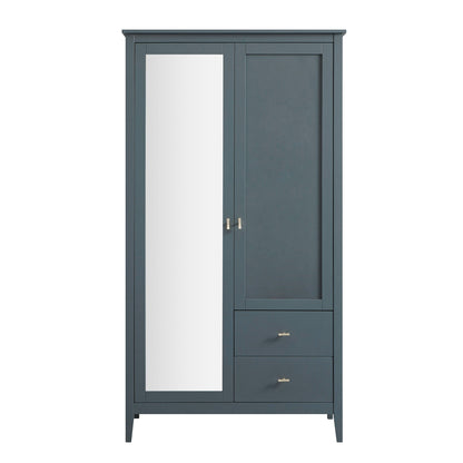 Oakham Mirrored Double Wardrobe, Stormy Blue