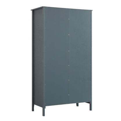 Oakham Mirrored Double Wardrobe, Stormy Blue