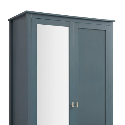 Oakham Mirrored Double Wardrobe, Stormy Blue