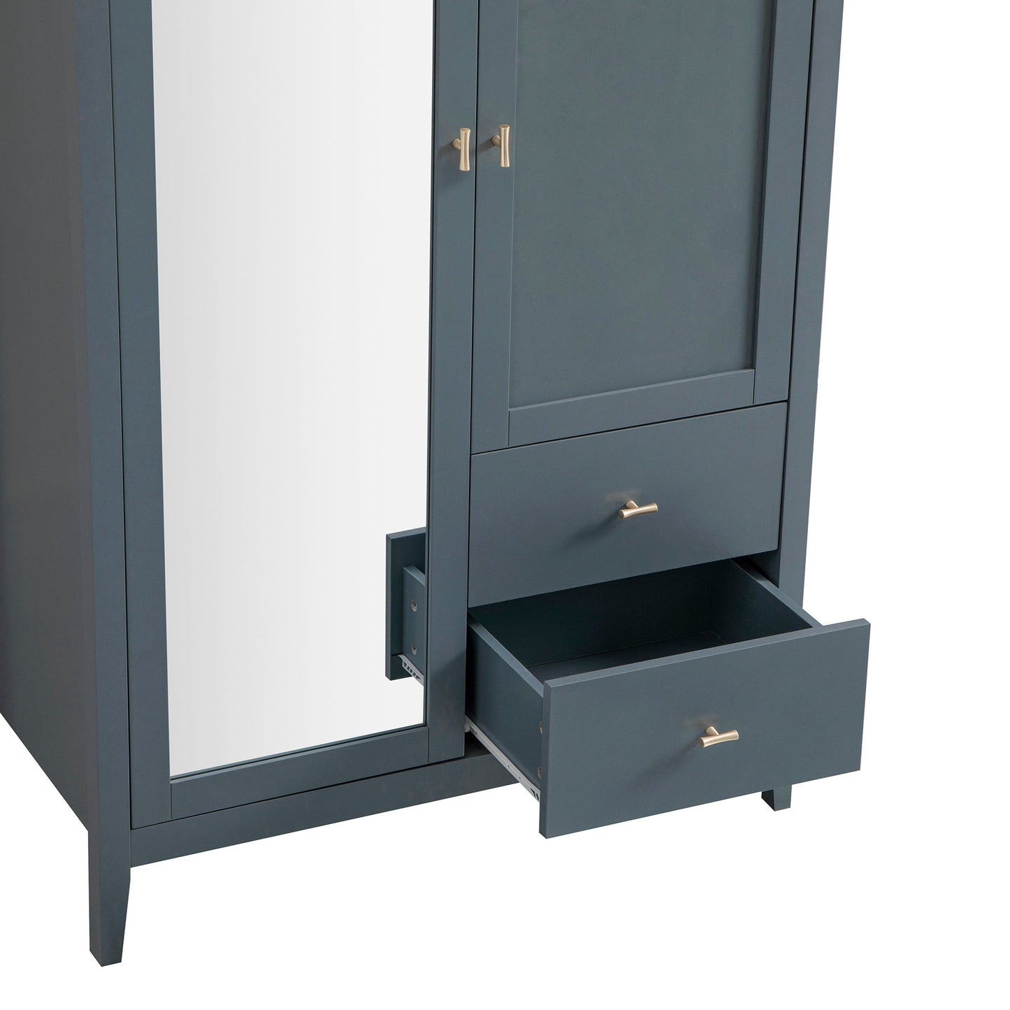 Oakham Mirrored Double Wardrobe, Stormy Blue