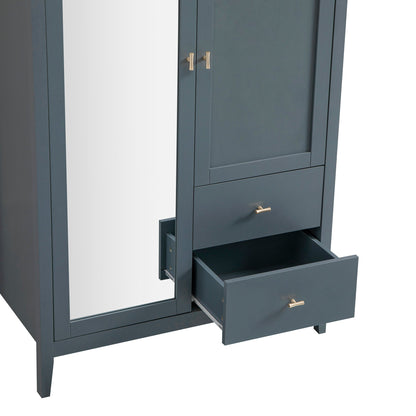 Oakham Mirrored Double Wardrobe, Stormy Blue