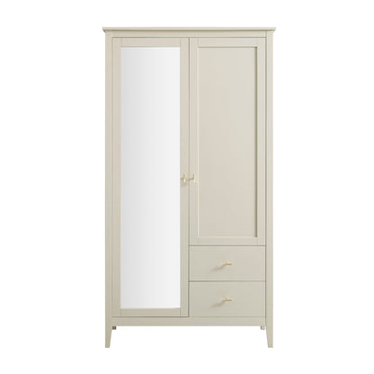 Oakham Mirrored Double Wardrobe, Shaded White