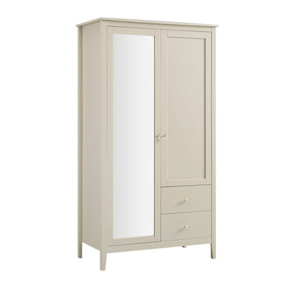 Oakham Mirrored Double Wardrobe, Shaded White