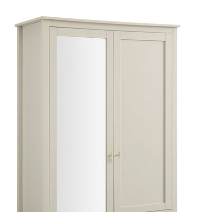 Oakham Mirrored Double Wardrobe, Shaded White