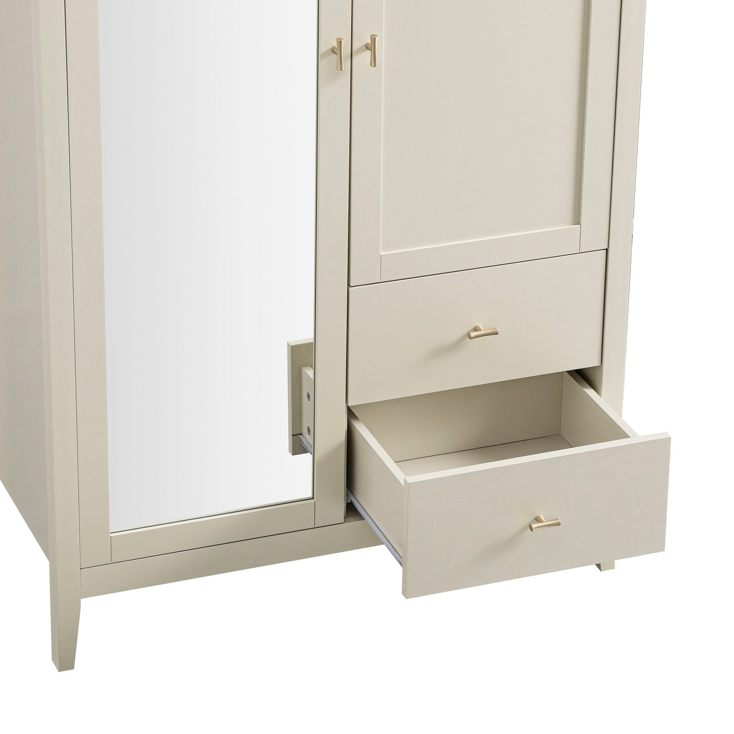 Oakham Mirrored Double Wardrobe, Shaded White