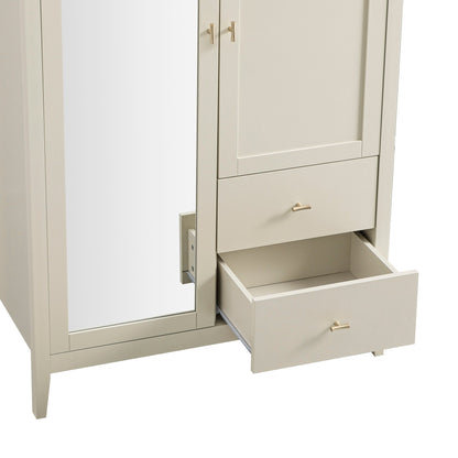 Oakham Mirrored Double Wardrobe, Shaded White