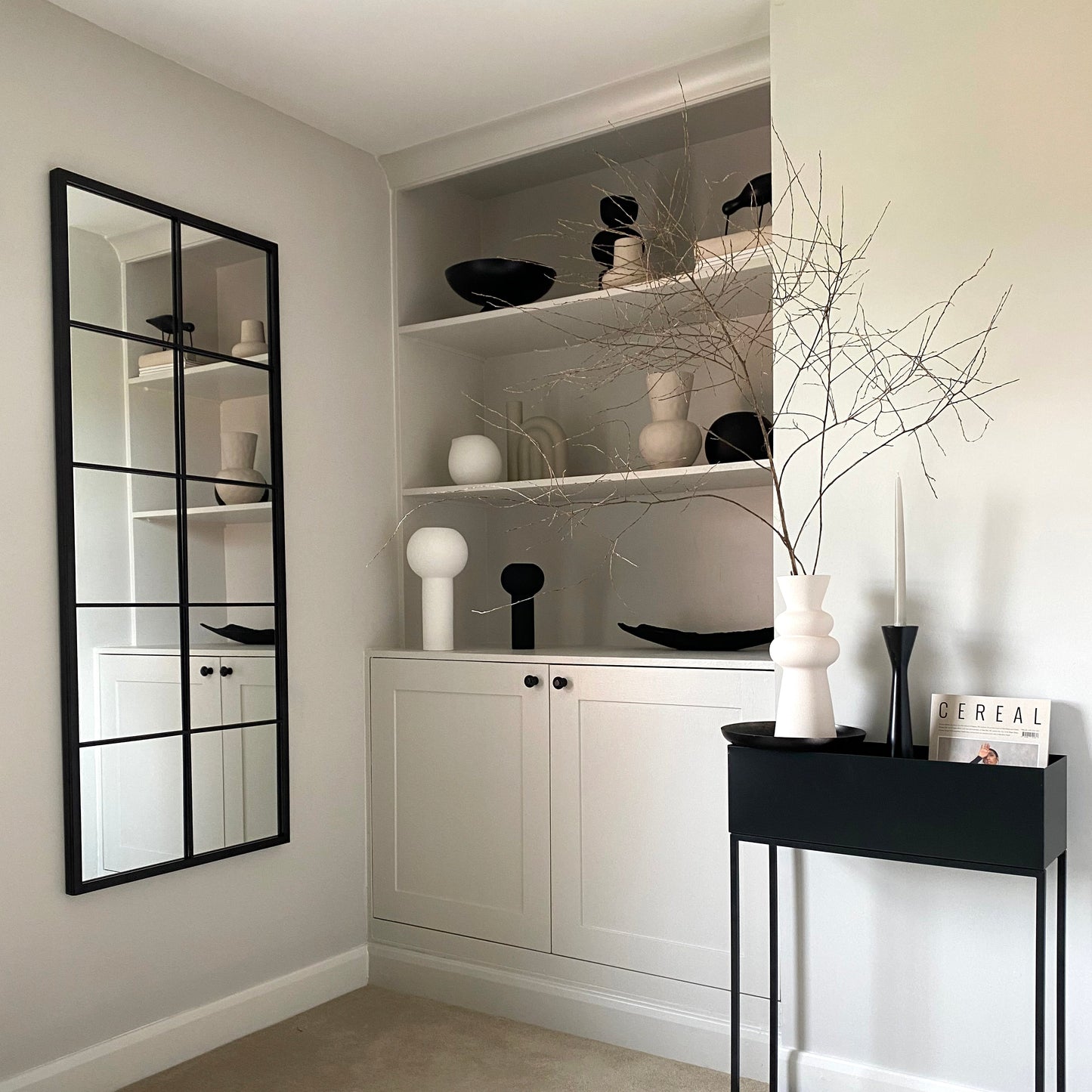 Fenetra - Black Industrial Full Length Metal Window Mirror 160cm x 60cm