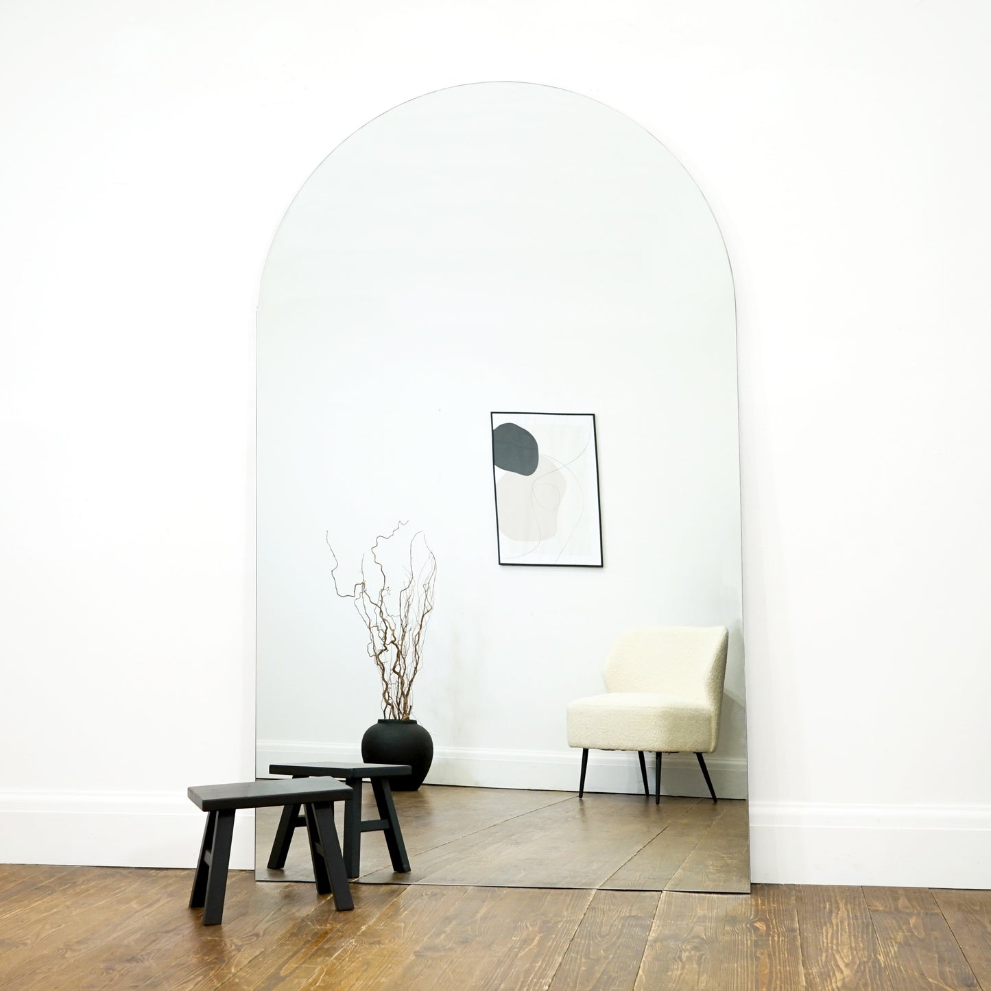 Edge - Extra Large Frameless Arched Full Length Mirror 179cm x 110cm