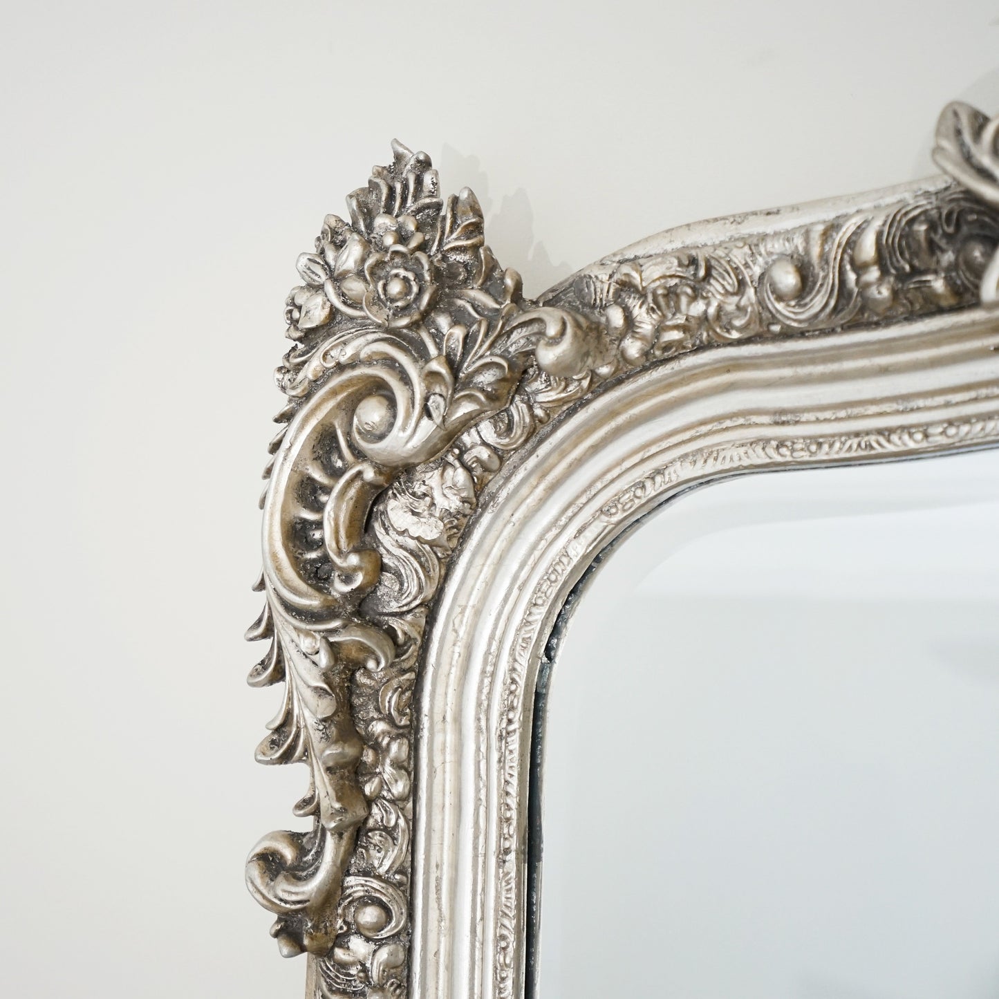 Francesca - Silver Arched Ornate Full Length Mirror 185cm x 100cm