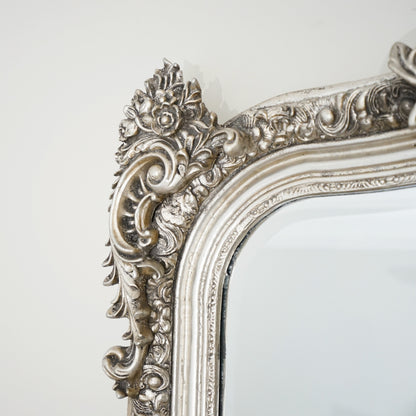 Francesca - Silver Arched Ornate Full Length Mirror 185cm x 100cm