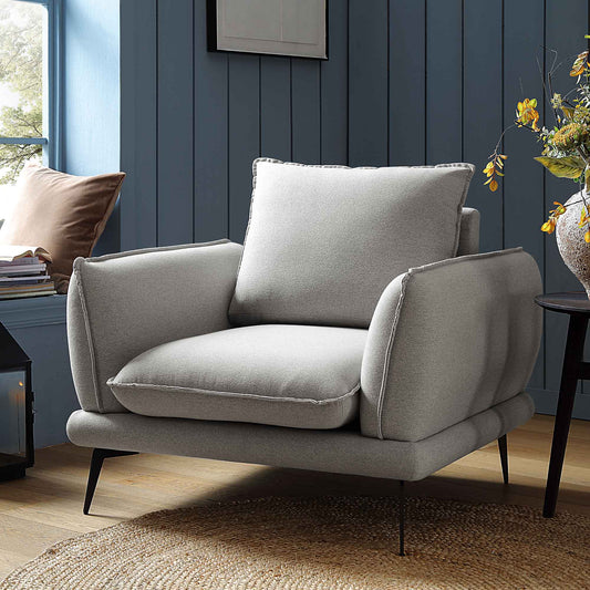Obriel Grey Marl Fabric Armchair