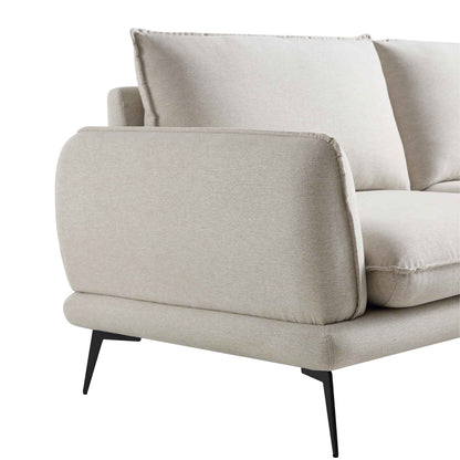 Obriel Oatmeal Fabric Sofa, 3-Seater