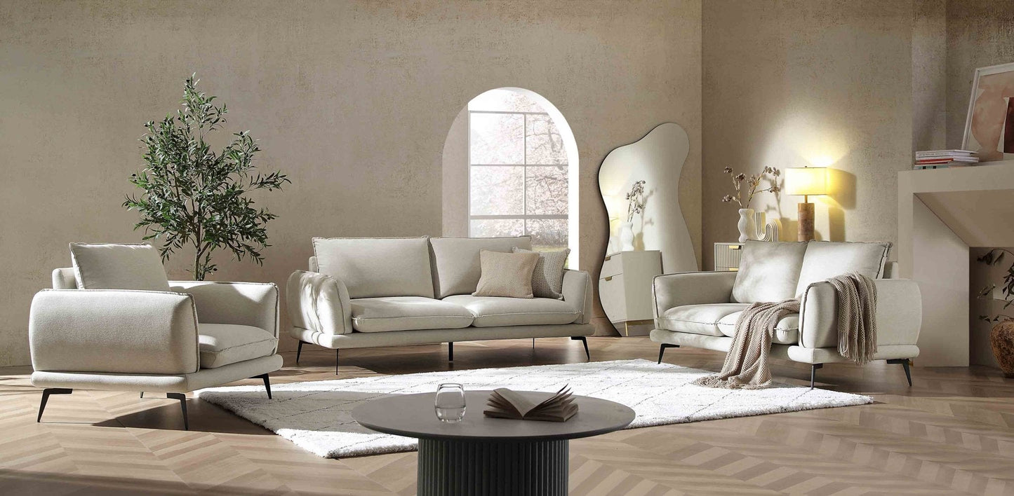 Obriel Oatmeal Fabric Sofa, 2-Seater