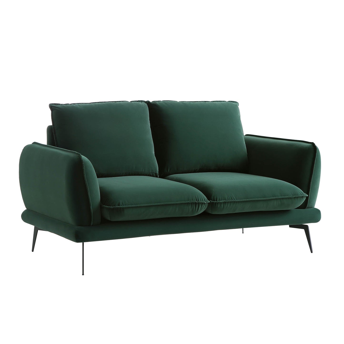 Obriel Forest Green Velvet Sofa, 2-Seater