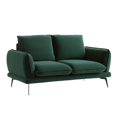 Obriel Forest Green Velvet Sofa, 2-Seater