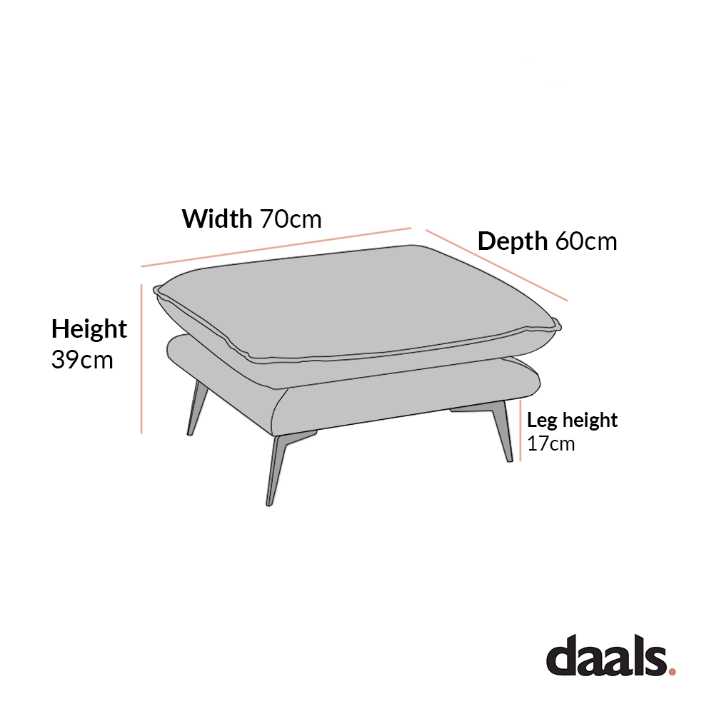 Obriel Grey Marl Fabric Footstool