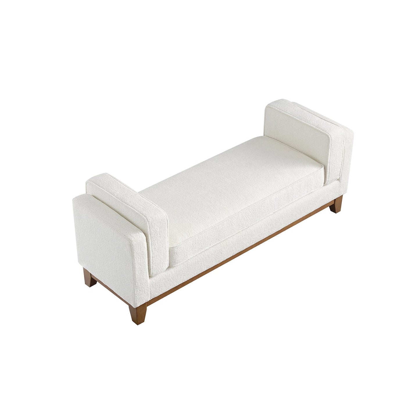 Dipley Beige Boucle Upholstered Bench