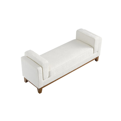Dipley Beige Boucle Upholstered Bench