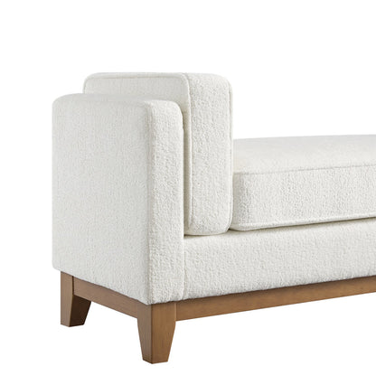 Dipley Beige Boucle Upholstered Bench