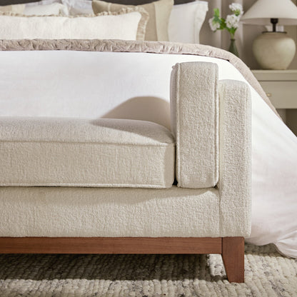 Dipley Beige Boucle Upholstered Bench