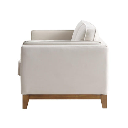 Dipley Champagne Velvet Sofa, 2-Seater