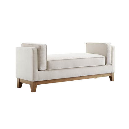 Dipley Champagne Velvet Upholstered Bench