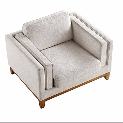 Dipley Oatmeal Fabric Sofa, 1-Seater