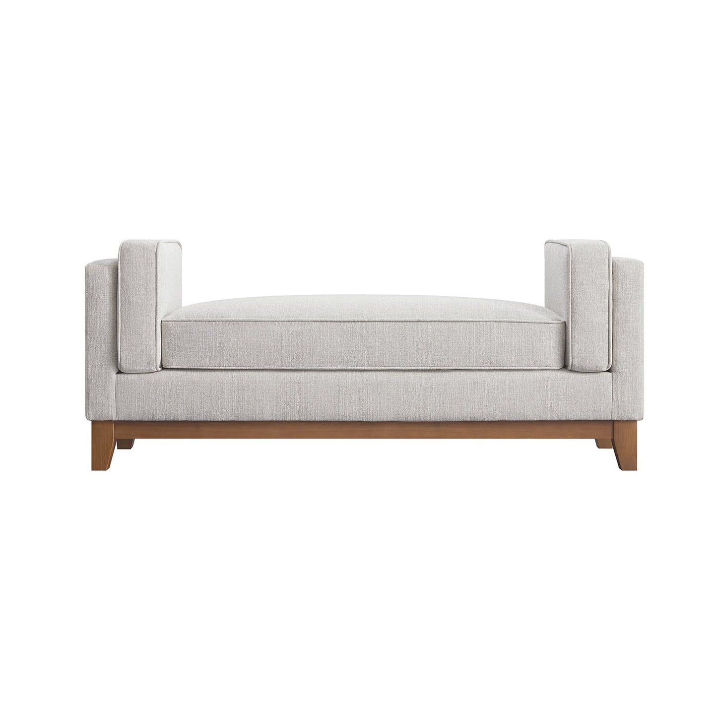 Dipley Oatmeal Woven Fabric Upholstered Bench