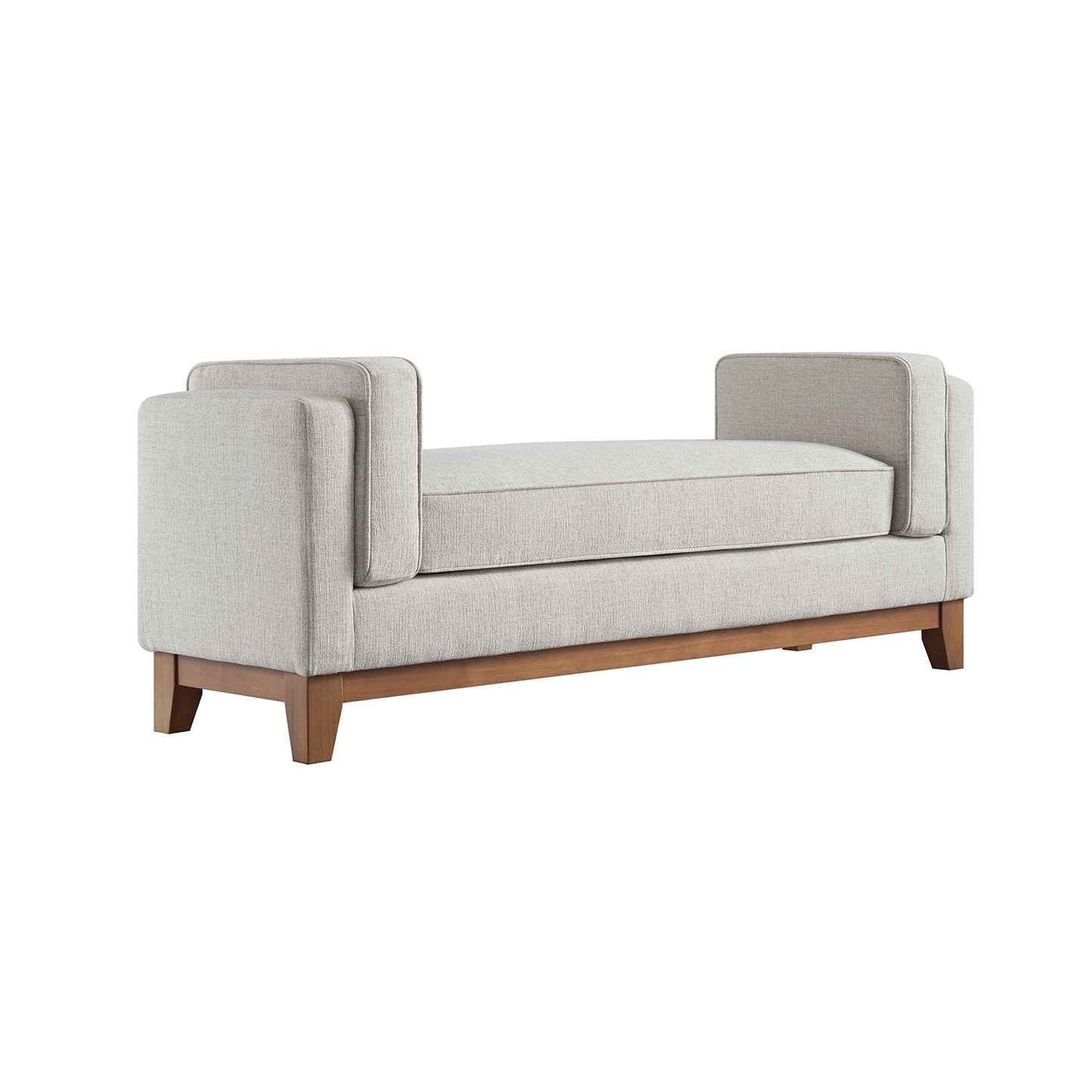 Dipley Oatmeal Woven Fabric Upholstered Bench