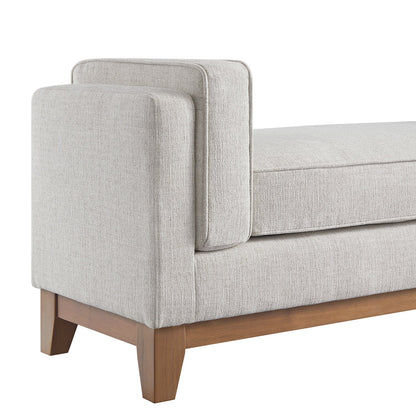 Dipley Oatmeal Woven Fabric Upholstered Bench